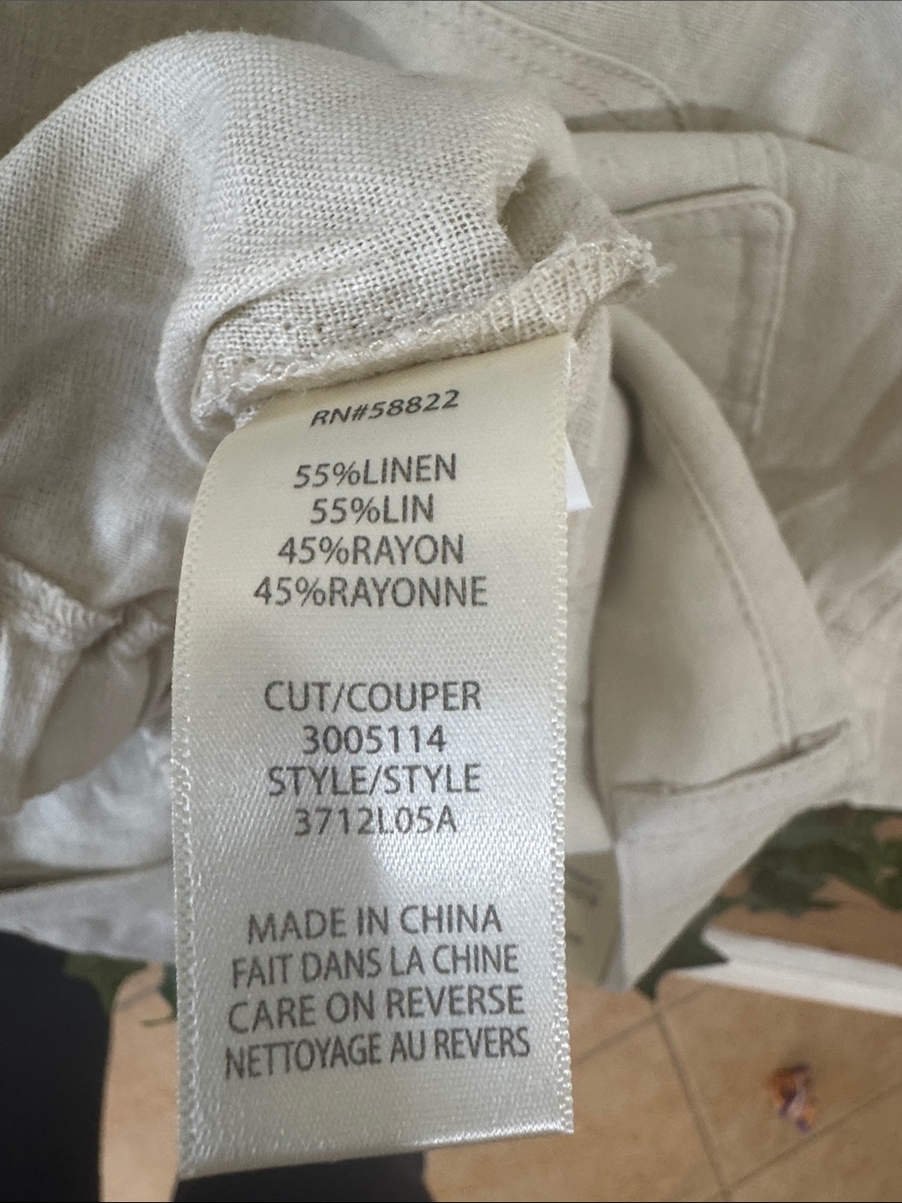 #314 MAX STUDIO Cream Linen Straight-Leg Cargo Joggers NWT Medium - Picture 10 of 10